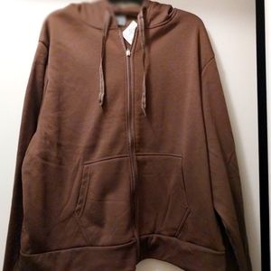 3x Brown with zipper sweatshirt jacket